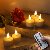 Velas LED Realistas sin Llama con Efecto de Parpadeo, Recargables por USB, con Control Remoto para Decoración de Eventos, Juego de 12