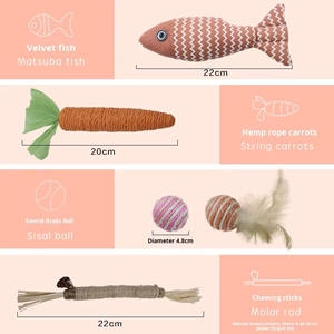 Jouets pour chats en gros, corde de chanvre, carotte, teaser pour chat, jouet interactif pour chat, divertissement autonome - Product Image 5