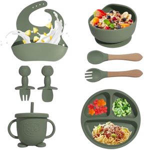 Ensemble de sevrage pour bébé 10 pièces, kit repas en silicone pour bébé, cuillère, bol, assiette, ensemble de repas classique pour enfants, ensemble d'alimentation en silicone pour bébé pour les tout-petits - Product Image 6