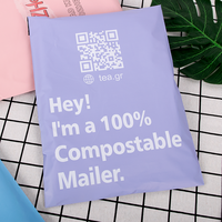 Sacs d'expédition en polyéthylène 100 % compostables et biodégradables pour vêtements, bleu nude, personnalisables avec logo