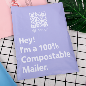 ¡Hola! Bolsa de Correo de Polipropileno 100% Compostable y Biodegradable para Ropa, Color Azul Nude, Bolsas de Embalaje para Envío Personalizadas con Logotipo - Product Image 1
