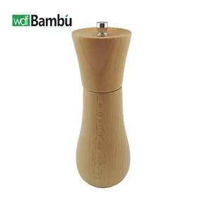 WDF-molinillo de sal y pimienta ecológico OEM/ODM, conjunto de molinillo de pimienta de madera, molinillo de sal de bambú, molinillo de especias