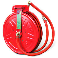 Enrouleur de tuyau d'incendie en aluminium de 30 m avec accessoires de 19/25 mm, boîte de lance d'incendie, lance flexible, accessoires de lutte contre l'incendie