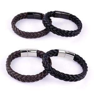 स्टेनलेस स्टील चुंबकीय बकल थोक फैशन आकर्षण ब्रेसलेट यूरोपीय अमेरिकी चमड़े की रस्सी - Product Image 6