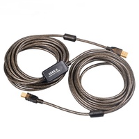 Cable de Impresora USB 2.0 Negro de 10m, Tipo A Macho a Tipo B Macho con Ferrites IC