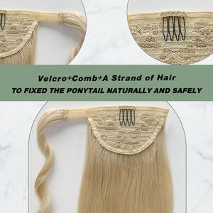 Extensions <span class=keywords><strong>de</strong></span> queue <span class=keywords><strong>de</strong></span> <span class=keywords><strong>cheval</strong></span> à cordon en cheveux humains Remy 100 % naturels, lisses et soyeuses, longueur 18 pouces, sans perte <span class=keywords><strong>de</strong></span> cheveux – Vente chaude - Product Image 5