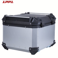 Top Case en Aluminium Plat Argenté 55L Personnalisable, Antivol, Facile à Installer, Meilleure Vente pour le Touring