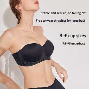 <span class=keywords><strong>Soutien</strong></span>-<span class=keywords><strong>gorge</strong></span> sexy grande taille sans bretelles pour femmes, pour poitrines généreuses, push-up, antidérapant, <span class=keywords><strong>invisible</strong></span>, bandeau, dos nu, à armatures, demi-bonnet EF - Product Image 4
