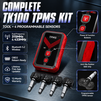 Herramienta de Programación TPMS 315MHz 433MHz Bluetooth 5.2 OBD2, Kit Universal de Sensores de Presión de Neumáticos con 4 Sensores