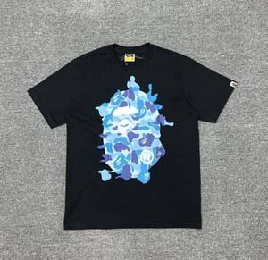 T-shirt unisexe à manches courtes et col rond en pur coton respirant, coupe ample, motif singe camouflage, idéal pour l'été - Product Image 2