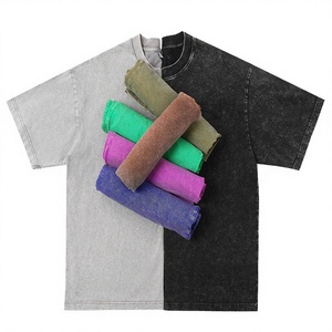 Wholesale Custom Logo <b>Acid</b> Washed 100% Cotton Oversized Casual Blank Loose Vintage Washed <b>Drop</b> Shoulder Men's T-Shirt - Product Image 3