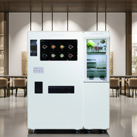 Funspace Smart Robot Kiosque Commercial Automatique Chocolat Chaud Café Distributeur Automatique En Plastique Coin Jeton QR Code Systèmes De Paiement