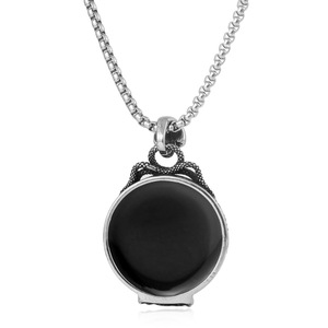 Yunnique-collar con colgante de espejo de calavera de acero inoxidable con diseño de esqueleto para hombres y mujeres, joyería de moda - Product Image 3