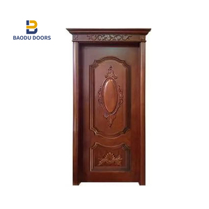 In legno massello porta rossa profumo concentrato con porta in legno pivot cerniera e prehung esterno doppie porte - Product Image 4