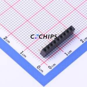 PM200-1-09-W-4.3 Pin Socket Bent Lead Through Hole,P=2mm Connector 1x9P 2mm Square Hole Right Angle Insert - Product Image 1