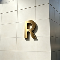 Letras y Números 3D Personalizados de Acero Inoxidable Sólido, Letreros Metálicos Resistentes a la Intemperie para Exteriores, para Edificios de Oficinas