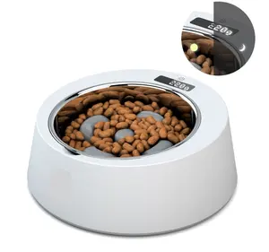 Digitale scala ciotola in acciaio inox pet lento cibo feeder per cane