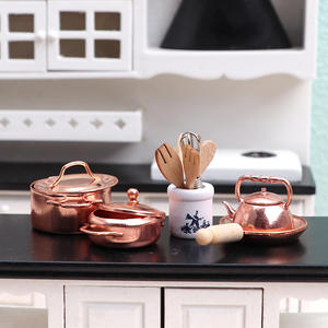 Maison de poupée 1:12, mini-meubles, accessoires de cuisine, bouilloire, couverts, pot, marmite, ustensiles de cuisine, 10 ensembles d'articles - Product Image 4