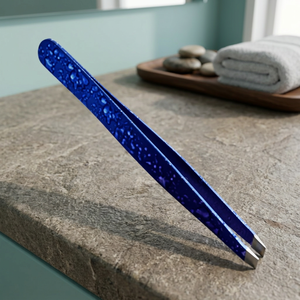 ASAP - Pinzas de Depilar Profesionales Ligeras de Acero Inoxidable, Color Azul Neón, Punta Inclinada, para Cejas - Product Image 3