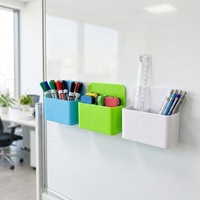 Support magnétique puissant pour stylos, organisateur de marqueurs effaçables à sec en plastique pour tableau blanc, boîte de rangement peu encombrante pour bureau et école