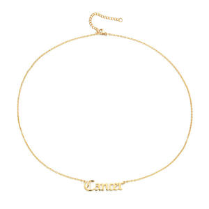 18K Plaqué Or En Acier Inoxydable Étanche Horoscope Pendentif Ancienne Lettre Anglaise Plaque Signalétique Bijoux 12 Signe Du Zodiaque Collier - Product Image 4