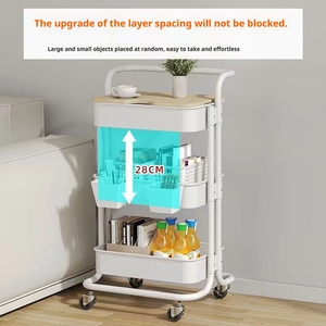 Carrito de cocina con ruedas, almacenamiento para servir, baño, salón, Spa, organización, carrito móvil de Metal, estante de pie - Product Image 4