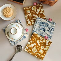 Nouveaux sous-verres doubles de style national en coton et chanvre, écologiques, résistants à la chaleur, tapis et coussinets pour tasses à thé japonaises, tissu tendance