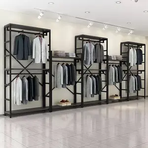 Elegante Mannen Winkel Armaturen Boutique Mens Kleding Display Rack Nieuwe Idee Mannen Winkel Interieur