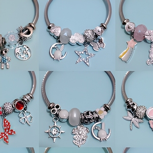 <span class=keywords><strong>Bracelet</strong></span> à breloques style <span class=keywords><strong>Pandora</strong></span> en acier inoxydable, ajustable, pour femmes, vente en gros, DIY - Product Image 1