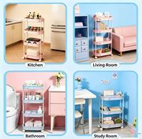 Chariot de rangement roulant multi-niveaux en plastique, chariot utilitaire pour salle de bain, cuisine, chambre, organisateur d'objets divers