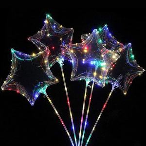 Hot Sale Valentine's Day Round and <b>Star</b> 18 Inch <b>LED</b> Light up Print Heart Shape clear <b>Led</b> Bobo Balloons with Light for Lovers - Product Image 4
