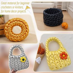 Vente en gros – Nouveauté 2025 – Fil chenille épais à texture métallique, style Islande, pour sacs tissés faits main DIY - Product Image 5