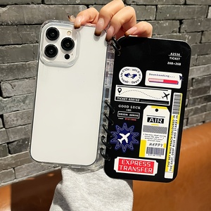 เคสโทรศัพท์ iPhone 16 11Pro <span class=keywords><strong>12Pro</strong></span> เครื่องบินโปร่งใสลายเครื่องบินสีดำ - Product Image 1
