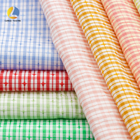 Tissu moderne de chemise de haute qualité 50% polyester 50% rayonne, tissu vichy Jacquard teint en fil, chemises à carreaux pour femmes