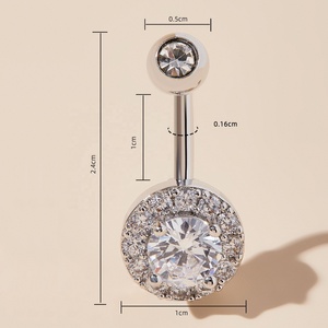 <span class=keywords><strong>Piercing</strong></span> all'<span class=keywords><strong>Ombelico</strong></span> in Acciaio Chirurgico 316L con Zirconi CZ Rotondi, Gioiello per il Corpo Ipoallergenico in <span class=keywords><strong>Argento</strong></span>, Oro e Oro Rosa - Product Image 6