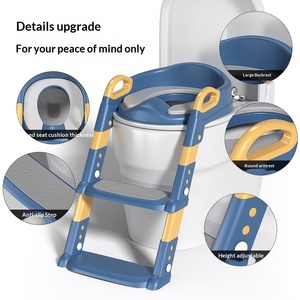 Factory Wholesale Plastic <strong>Childrens</strong> Potty Step <strong>Stool</strong> and Foldable Toddler Toilet Seat Ladder - Product Image 4