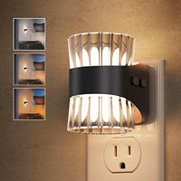 Veilleuse LED ZHILAI à brancher, avec capteur crépusculaire, 3 températures de couleur, intensité variable, design trompette transparente pour chambre à coucher