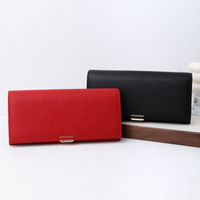 Dompet Panjang Wanita Tailian High-End, Sederhana, Anti Air, Bahan PU, Motif Geometris Eropa Timur, Kancing Poliester, Untuk Penggunaan Sehari-hari