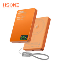 E16A3 L Power Bank Magnétique Sans Fil Ultra Mince 10000mAh 15W Charge Rapide Portable avec Affichage LED