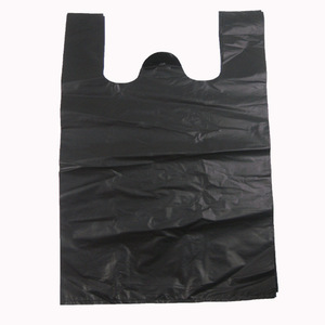 Bán buôn HDPE LDPE siêu thị cửa hàng tạp hóa biểu tượng tùy chỉnh rõ ràng túi nhựa <span class=keywords><strong>flexiloop</strong></span> xử lý in ấn tùy chỉnh màu đen T-Shirt - Product Image 3