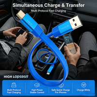 Câble adaptateur USB-C vers USB-A 3.0 OTG, transfert de données rapide 10 Gbps, câble plat en PVC de 0,3 m pour téléphone portable, ordinateur portable, plug and play