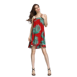 Été Nouveau-Ligne Cou Robe À Bretelles Imprimé Robe Femmes - Product Image 1