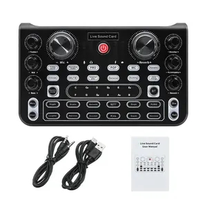 X60 Sound Card English Version Professional Sound Cards Audio Mixer,for Youtube TikTok Karaoke Broadcast KTV Singing Live Sound