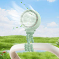Ventilateur portable pour poussette, avec clip et trépied, 4000 mAh, ventilateur flexible de type pieuvre pour extérieur, rechargeable USB, pour poussette et landau
