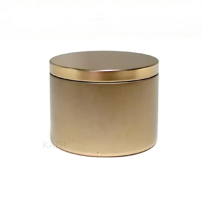 Conteneur/pot/boîte de bougie rond vide en métal, 2oz, 4oz, 6oz, 8oz, or Rose mat, blanc, noir, sans soudure, vente en gros