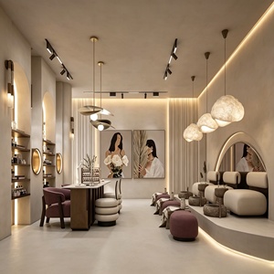 Beauty Salon Interior Design Custom Full Room Decoration Salon Station Manicure Shop <b>Display</b> Layout Hair Salon Store Renovation - Product Image 3