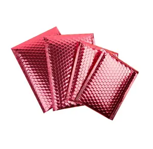 Bubble Envelopes Red Aluminum Foil Bubble Mailer Colorful Packaging Bags Padded Shipping Envelope Mailbag