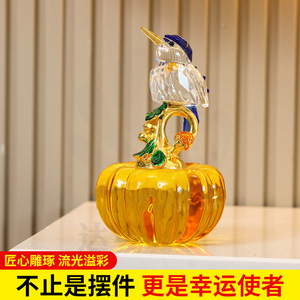 เครื่องประดับตกแต่งบ้านรูปนกคิงฟิชเชอร์คริสตัลสีทอง ของขวัญ - Product Image 5