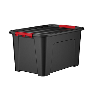 Caja de Almacenamiento Resistente con Cierre <span class=keywords><strong>Jeko</strong></span>&<span class=keywords><strong>Jeko</strong></span>, Negra con Tapa Roja, Diseño Industrial, Forma Rectangular, Moldeada por Inyección - Product Image 1