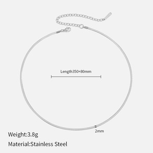 Nouveau <span class=keywords><strong>Collier</strong></span> Chaîne Serpent Plate Sportive en Acier Inoxydable Plaqué Or Style Européen et Américain 2MM-5MM pour Femme Cadeau Yiwu - Product Image 6